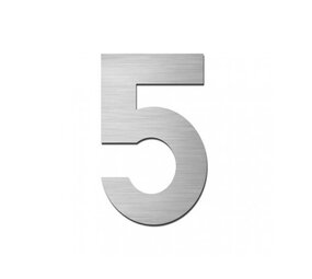 Stoer! zelfklevend cijfer FORTE 75 mm NR.5 RVS Stoer! zelfklevend cijfer FORTE 75 mm NR.5 RVS