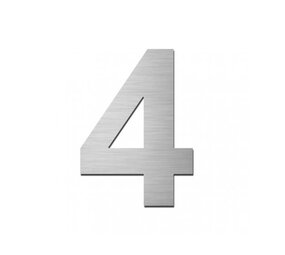 Stoer! zelfklevend cijfer FORTE 75 mm NR.4 RVS Stoer! zelfklevend cijfer FORTE 75 mm NR.4 RVS
