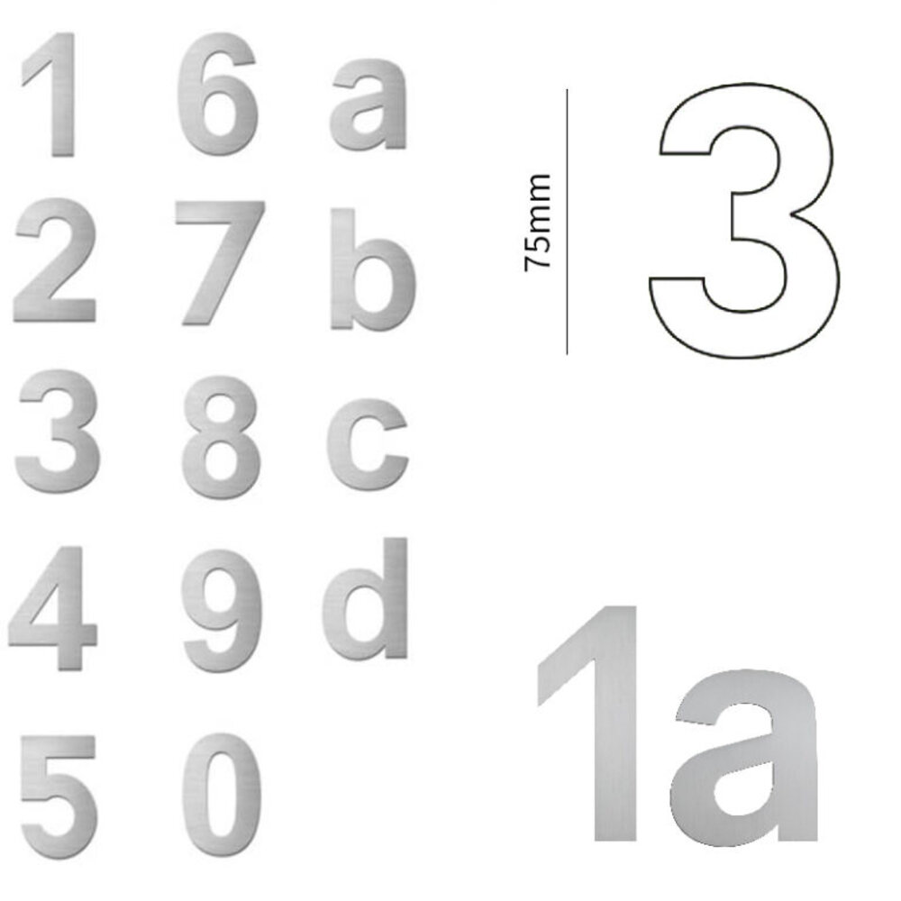 Stoer! zelfklevend cijfer FORTE 75 mm NR.4 RVS