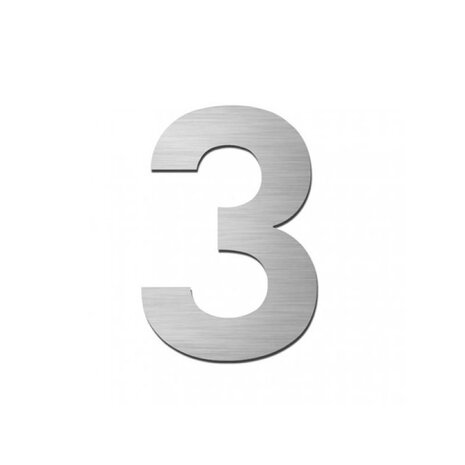 Stoer! zelfklevend cijfer FORTE 75 mm NR.3 RVS Stoer! zelfklevend cijfer FORTE 75 mm NR.3 RVS