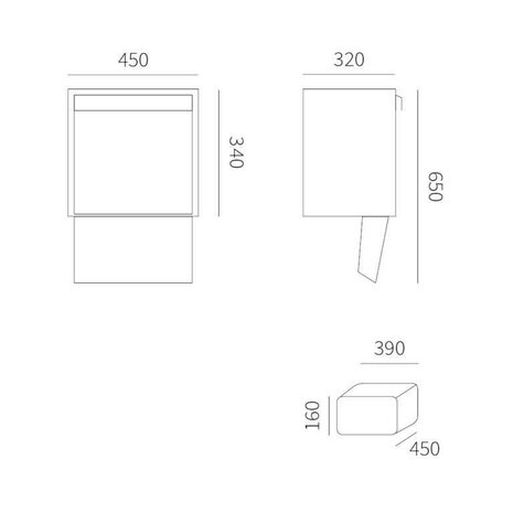 Stoer! Inbouwbrievenbus + deurdeel PAKKET doorvoerbox ZWART