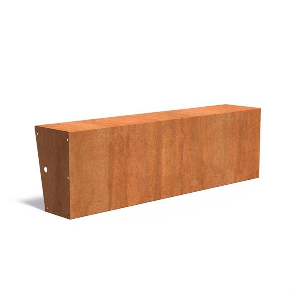 Keerwand + zitrand cortenstaal 200 x 60 cm recht Keerwand + zitrand cortenstaal 200 x 60 cm recht