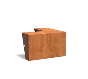 Keerwand + zitrand cortenstaal 100 x 100 x 60 cm buitenhoek Keerwand + zitrand cortenstaal 100 x 100 x 60 cm buitenhoek