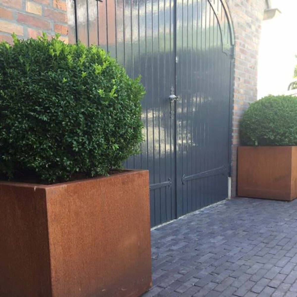 Andes cortenstaal 50x50x50 cm plantenbak met wielen Andes cortenstaal 50x50x50 cm plantenbak met wielen