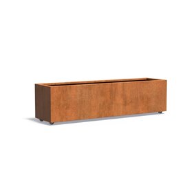 Andes cortenstaal 200x50x50 cm plantenbak met wielen Andes cortenstaal 200x50x50 cm plantenbak met wielen