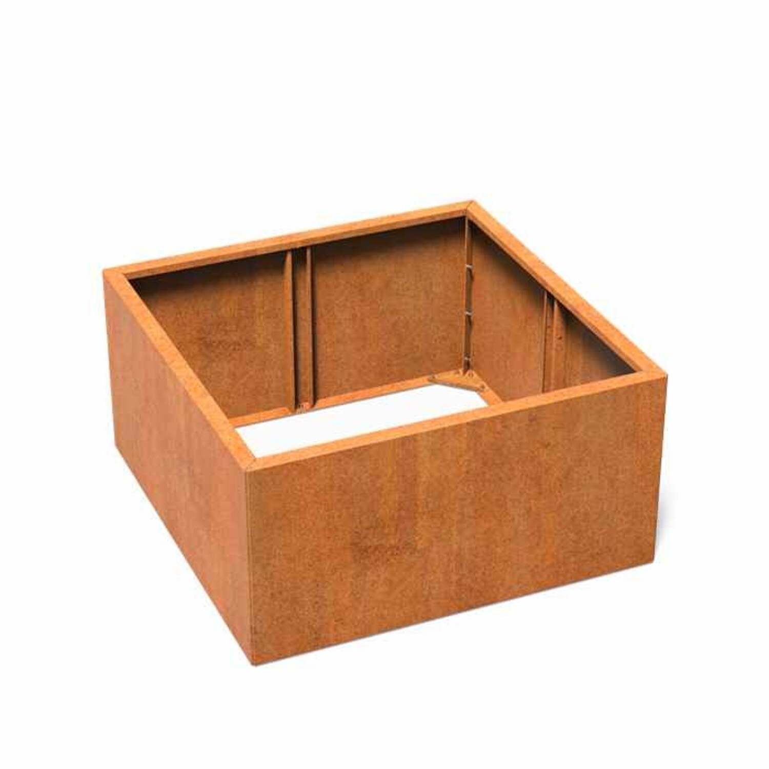 Plantenbak cortenstaal Luxor 120x120x80 cm zonder bodem Plantenbak cortenstaal Luxor 120x120x80 cm zonder bodem