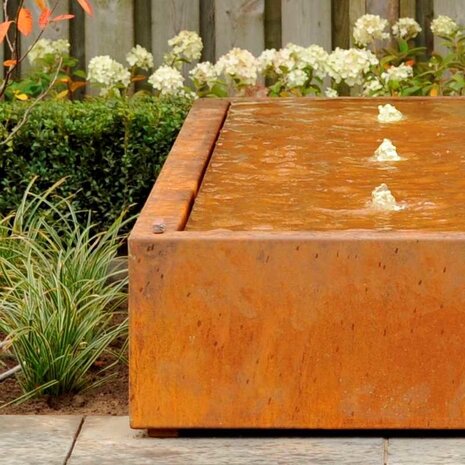 Watertafel cortenstaal 500 x 100 x 40 cm