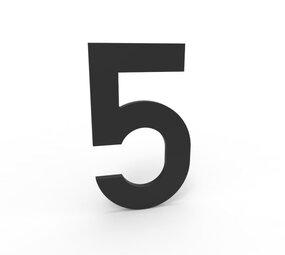 Esafe Huisnummer 100 mm. NR. 5 mat zwart