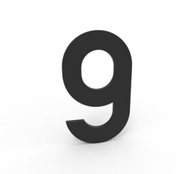 Esafe Huisnummer 100 mm. NR. 9 mat zwart