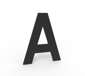 Esafe Huisnummer 100 mm. LETTER A mat zwart