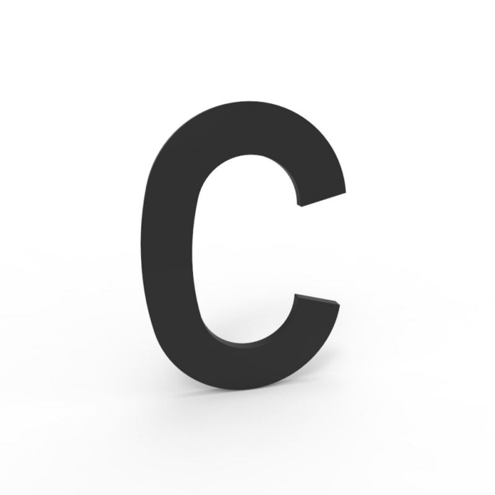 Esafe Huisnummer 100 mm. LETTER C mat zwart Esafe Huisnummer 100 mm. LETTER C mat zwart