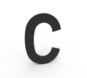 Esafe Huisnummer 100 mm. LETTER C mat zwart Esafe Huisnummer 100 mm. LETTER C mat zwart