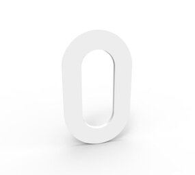 Esafe Huisnummer 100 mm. NR. 0 mat wit