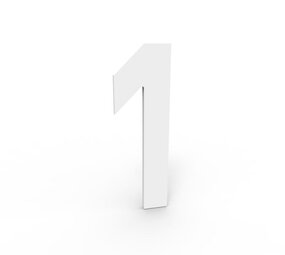 Esafe Huisnummer 100 mm. NR. 1 mat wit