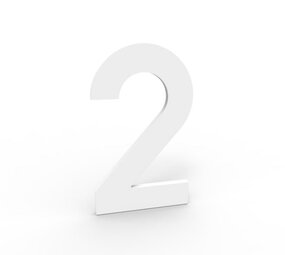 Esafe Huisnummer 100 mm. NR. 2 mat wit