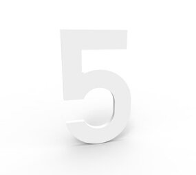 Esafe Huisnummer 100 mm. NR. 5 mat wit