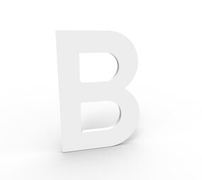 Esafe Huisnummer 100 mm. LETTER B mat wit