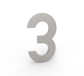 Esafe Huisnummer 100 mm. NR. 3 RVS- Inox look