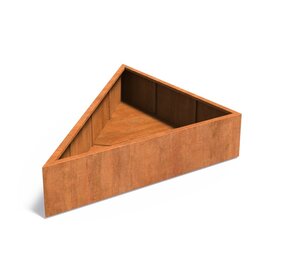 Triangle cortenstaal 180x180x40 cm plantenbak Triangle cortenstaal 180x180x40 cm plantenbak