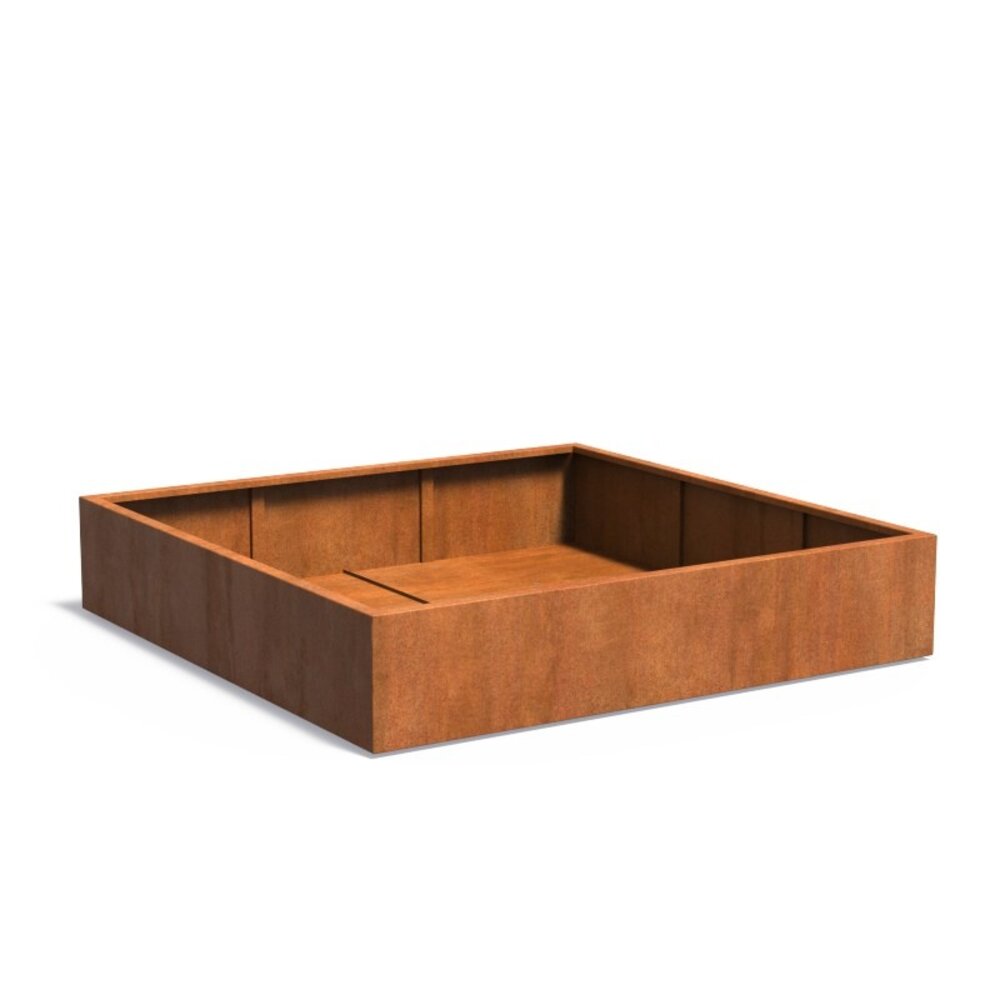 Andes cortenstaal 200x200x40 cm plantenbak Andes cortenstaal 200x200x40 cm plantenbak