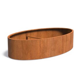 Ellipse cortenstaal 280 x 160 x h.60 cm bloembak