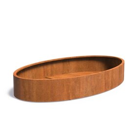 Ellipse cortenstaal 280 x 160 x h.40 cm bloembak Ellipse cortenstaal 280 x 160 x h.40 cm bloembak