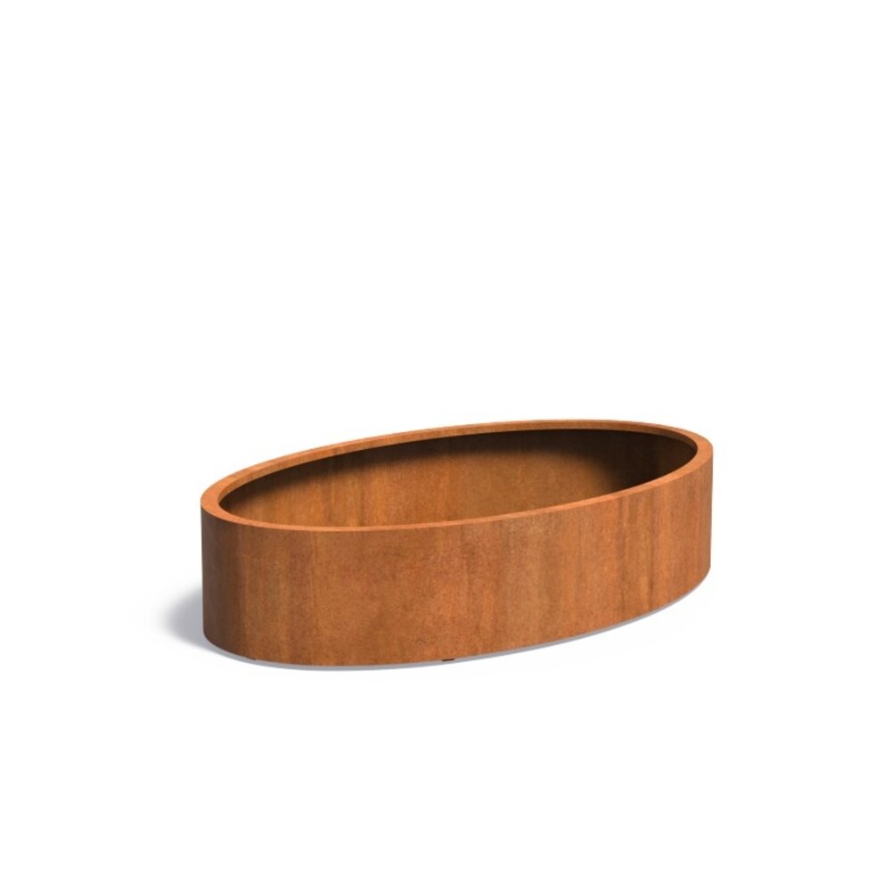 Ellipse cortenstaal 200 x 120 x h.40 cm bloembak Ellipse cortenstaal 200 x 120 x h.40 cm bloembak