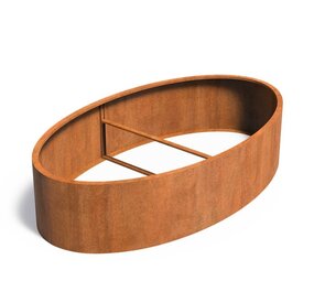Ellipse cortenstaal 280 x 160 x h.60 cm bloembak zonder bodem Ellipse cortenstaal 280 x 160 x h.60 cm bloembak zonder bodem