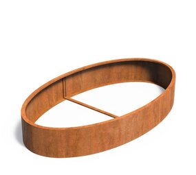 Ellipse cortenstaal 280 x 160 x h.40 cm bloembak zonder bodem Ellipse cortenstaal 280 x 160 x h.40 cm bloembak zonder bodem