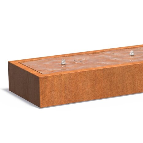 Watertafel cortenstaal 500 x 100 x 40 cm