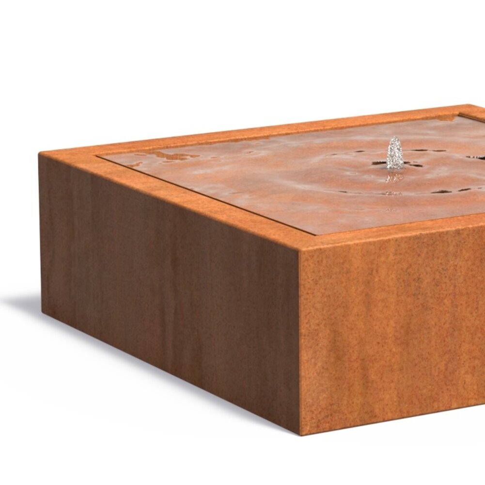 Watertafel cortenstaal 100x100x40 cm Watertafel cortenstaal 100x100x40 cm