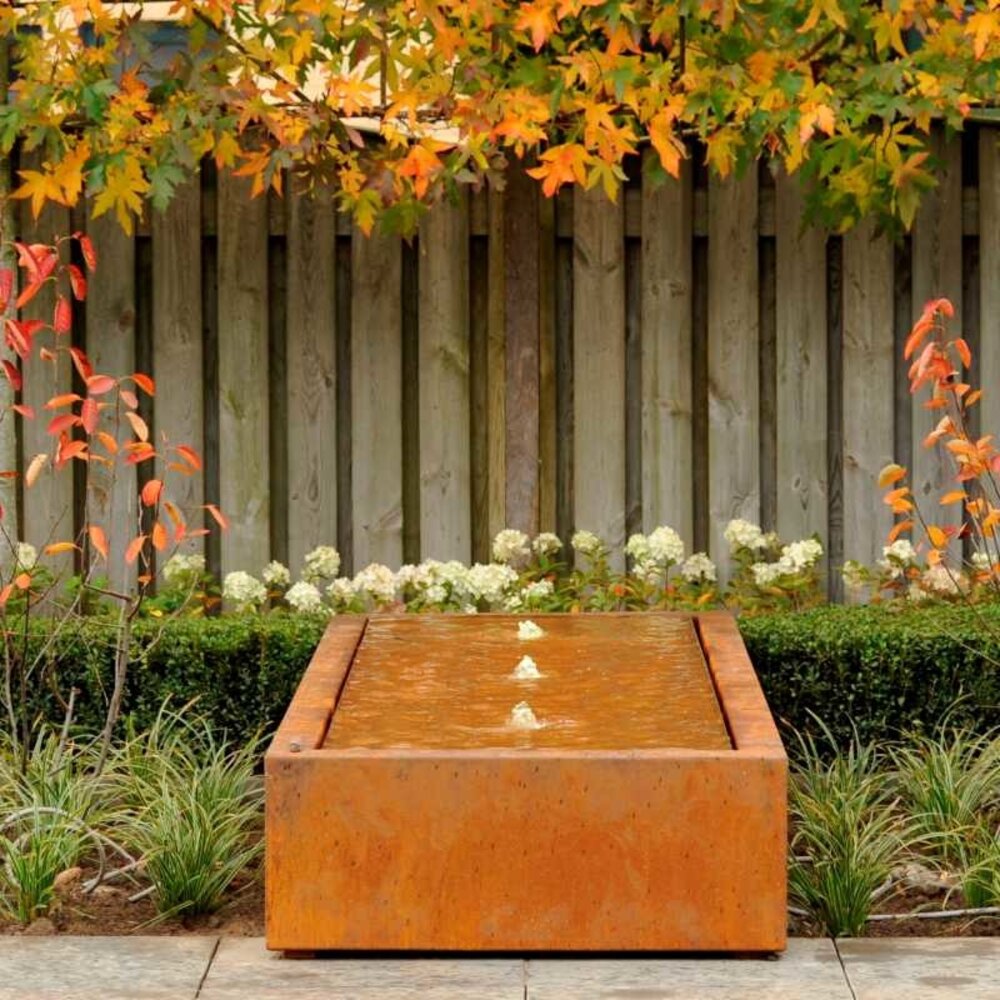 Watertafel cortenstaal 300 x 80 x 40 cm