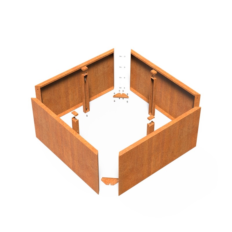 Carrez Connect cortenstaal 100 x 100 x h. 40 cm plantenbak