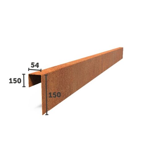 Overzetprofiel cortenstaal recht 5.4 x 15 x 230 cm, 2 mm (10 st )