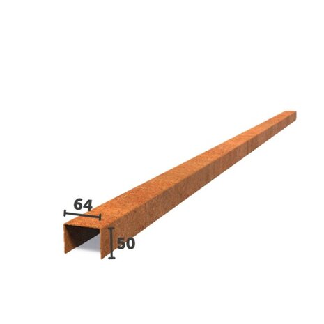 Overzetprofiel cortenstaal recht 6.4 x 5 x 230 cm, 2 mm (10 st ) Overzetprofiel cortenstaal recht 6.4 x 5 x 230 cm, 2 mm (10 st )