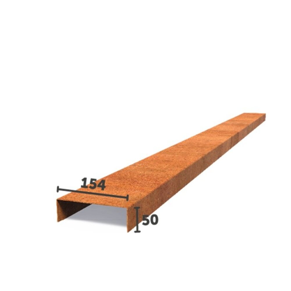 Overzetprofiel cortenstaal recht 15.4 x 5 x 230 cm, 2 mm (10 st ) Overzetprofiel cortenstaal recht 15.4 x 5 x 230 cm, 2 mm (10 st )