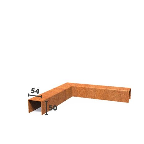 Overzetprofiel cortenstaal hoek  5.4 x 5 x 5 cm