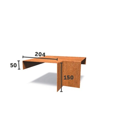 Overzetprofiel cortenstaal binnenhoek 20.4 x 15 x 5 cm Overzetprofiel cortenstaal binnenhoek 20.4 x 15 x 5 cm