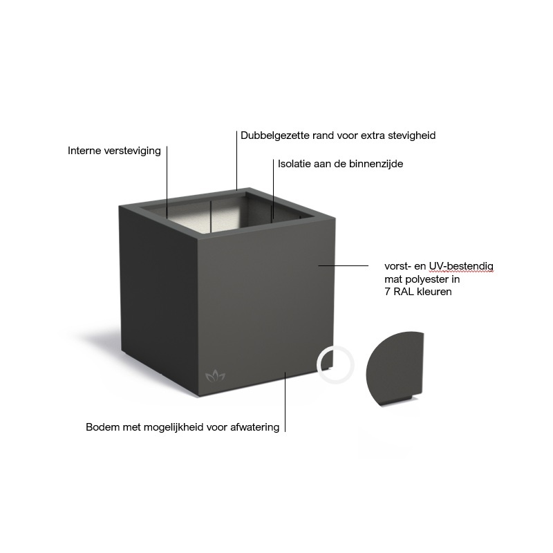 Buxus polyester 80x80x80 cm plantenbak