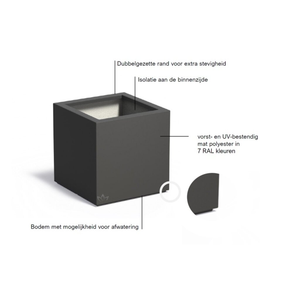 Buxus polyester 70x70x70 cm plantenbak