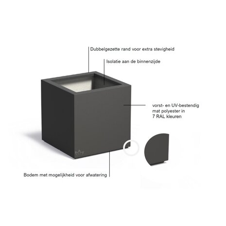 Buxus polyester 70x70x70 cm plantenbak