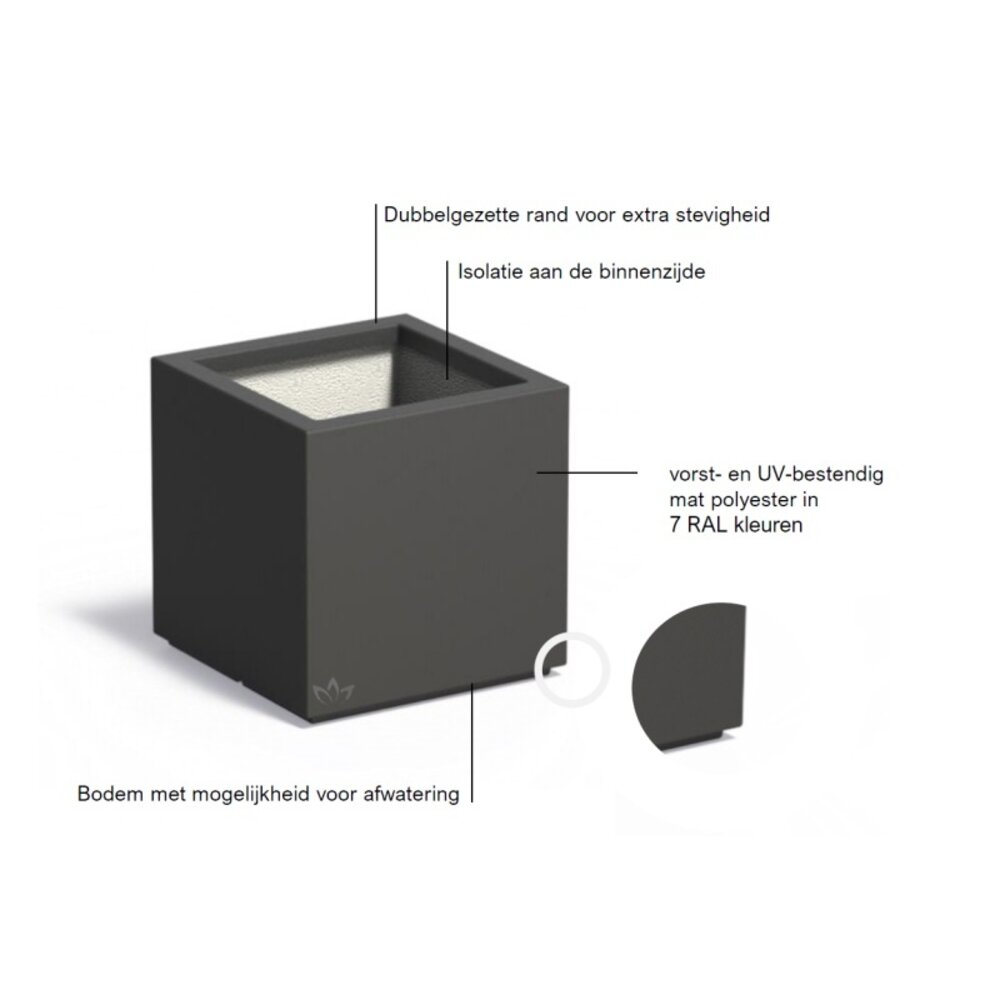 Buxus polyester 50x50x50 cm plantenbak Buxus polyester 50x50x50 cm plantenbak