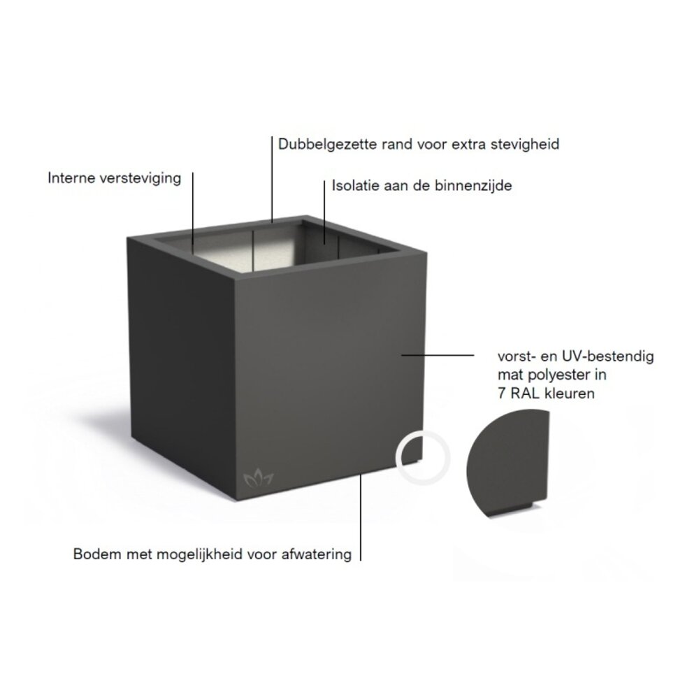 Buxus polyester 100x100x100 cm plantenbak