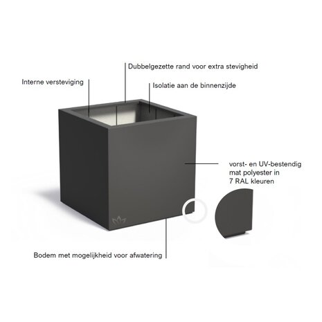 Buxus polyester 100x100x100 cm plantenbak