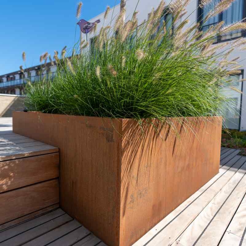 Andes cortenstaal 140x140x80 cm plantenbak