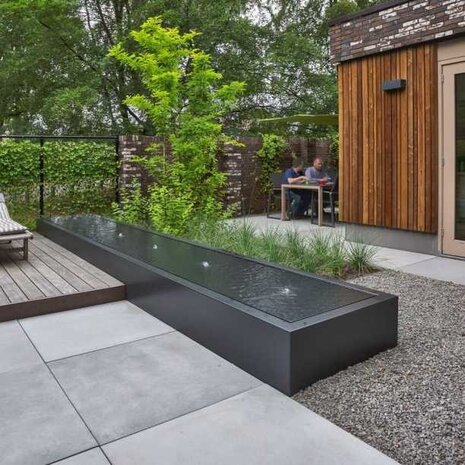 Watertafel 300 x 80 x h 40 cm  aluminium