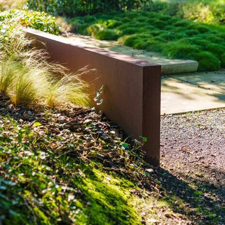 Tuinmuur cortenstaal 400 x 15 x h 100 cm Tuinmuur cortenstaal 400 x 15 x h 100 cm