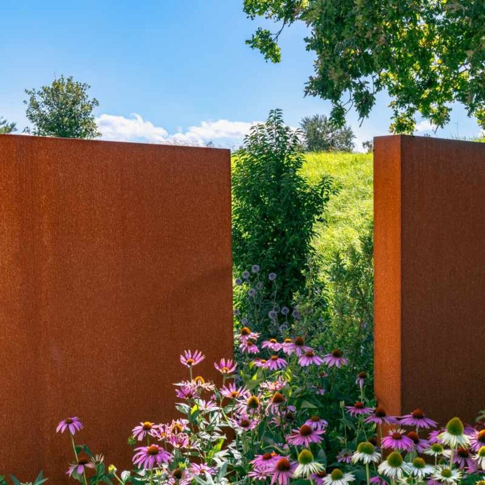 Tuinmuur cortenstaal 100 x 15 x h 200 cm Tuinmuur cortenstaal 100 x 15 x h 200 cm