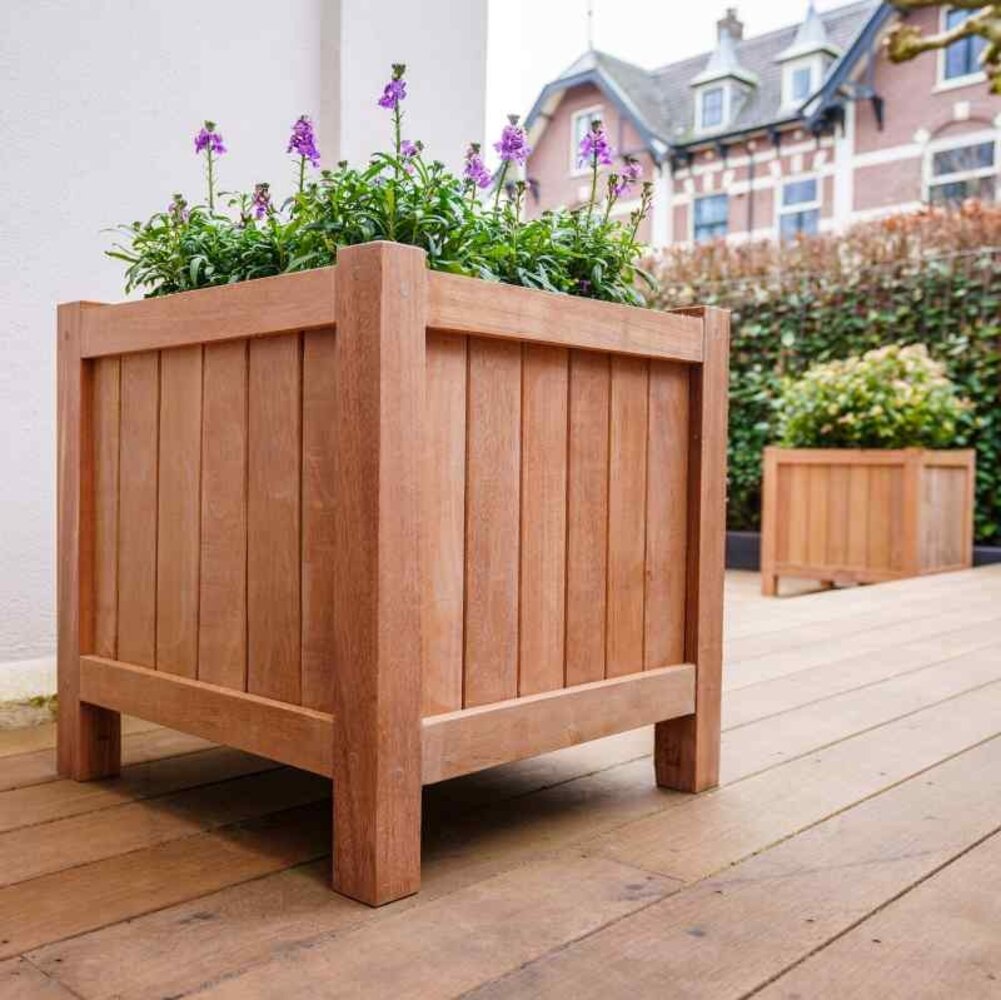 Valencia 100x100x60 cm houten bloembak Valencia 100x100x60 cm houten bloembak