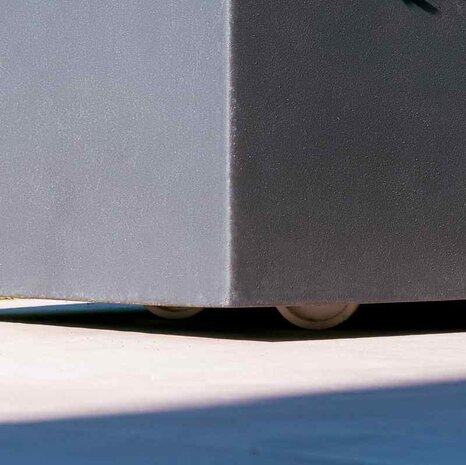 Buxus polyester 70x70x70 cm met wielen plantenbak